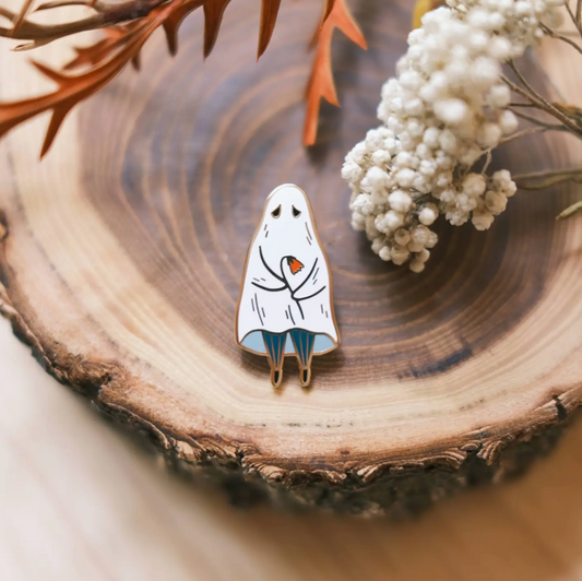 Shy Ghost Enamel Pin