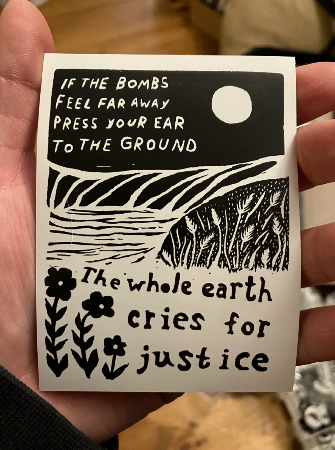 4" Vinyl Sticker - Earth Cries For Justice - 100% To Pcrf