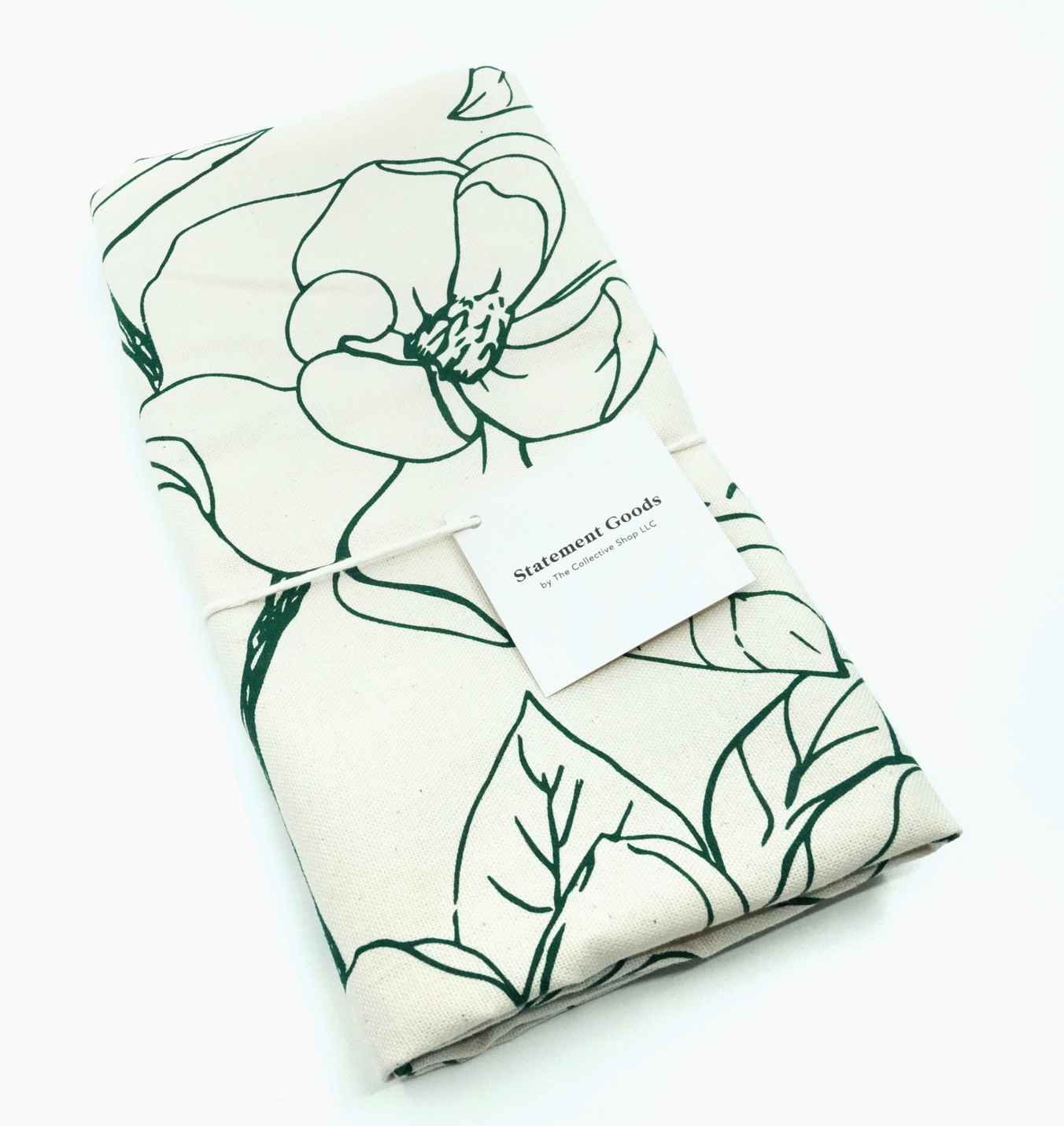 Magnolia On Natural Cotton Towel