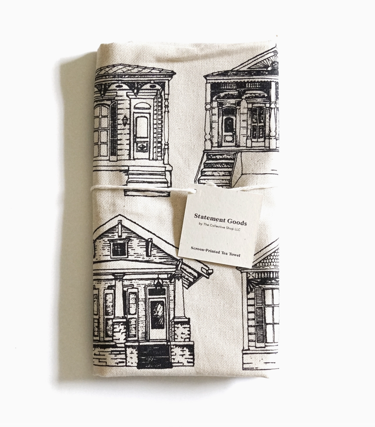 New Orleans Homes On Natural Cotton Towel