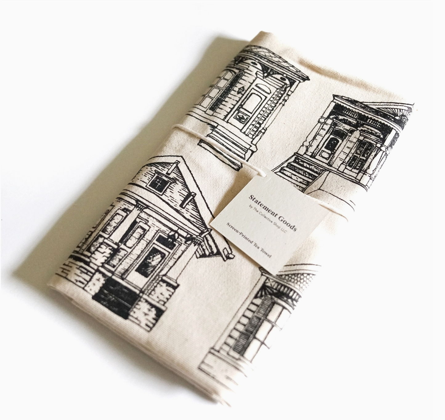 New Orleans Homes On Natural Cotton Towel