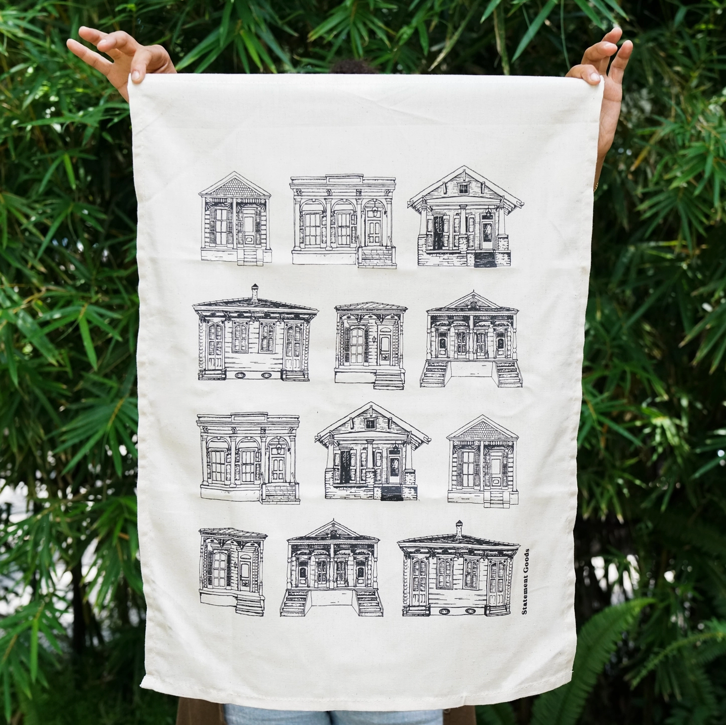 New Orleans Homes On Natural Cotton Towel