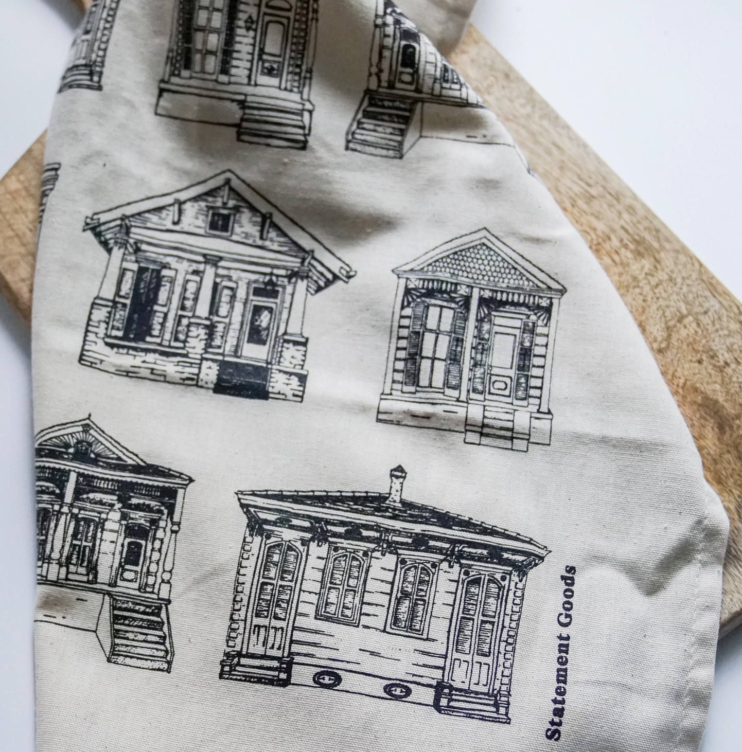 New Orleans Homes On Natural Cotton Towel