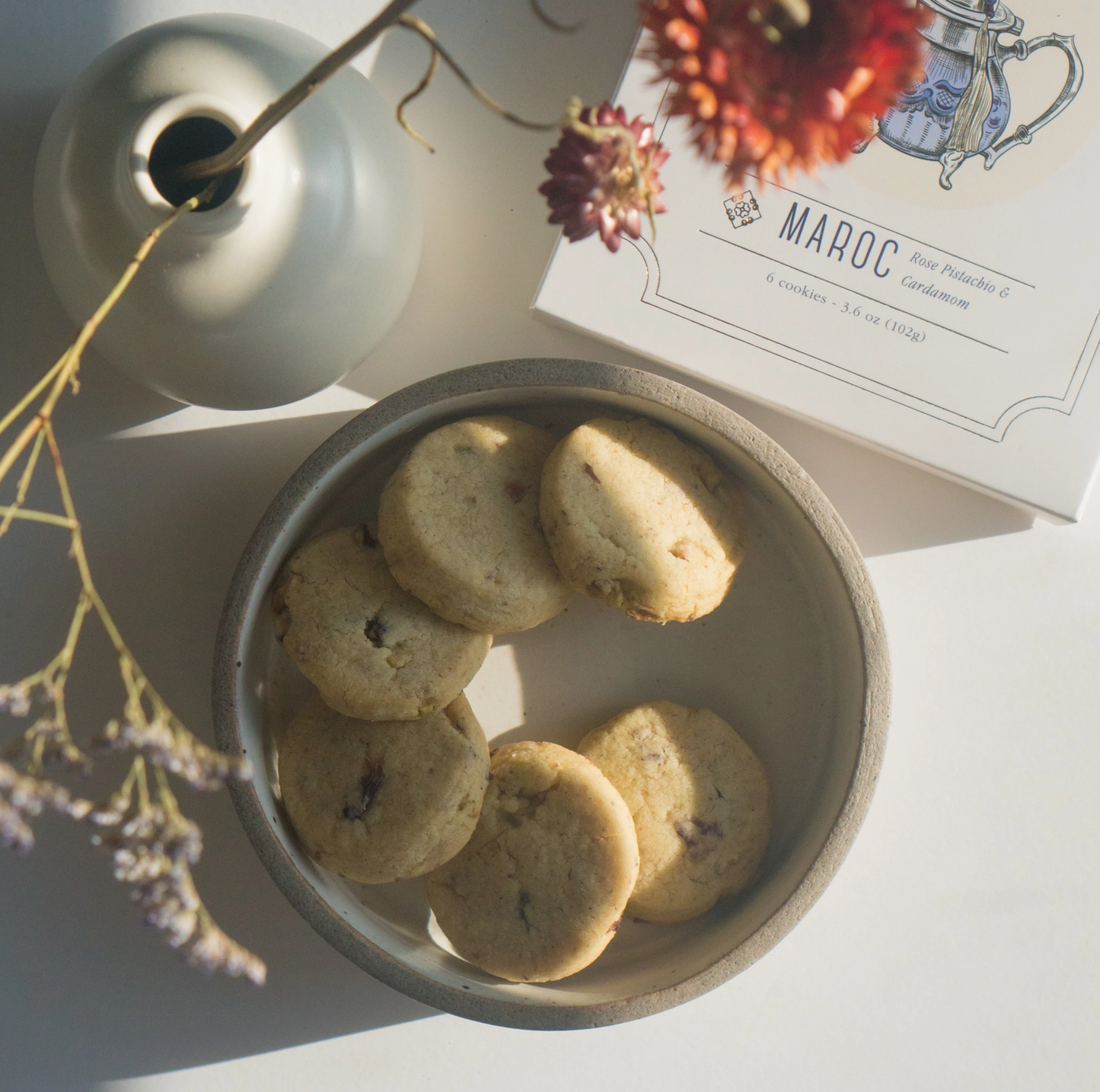 Rose Pistachio Cardamom Cookies - Maroc