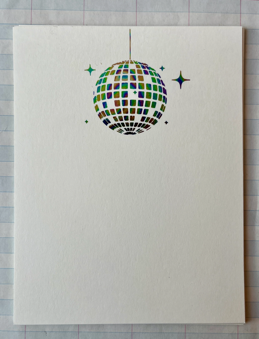 Disco Ball Foil Pressed Stationery