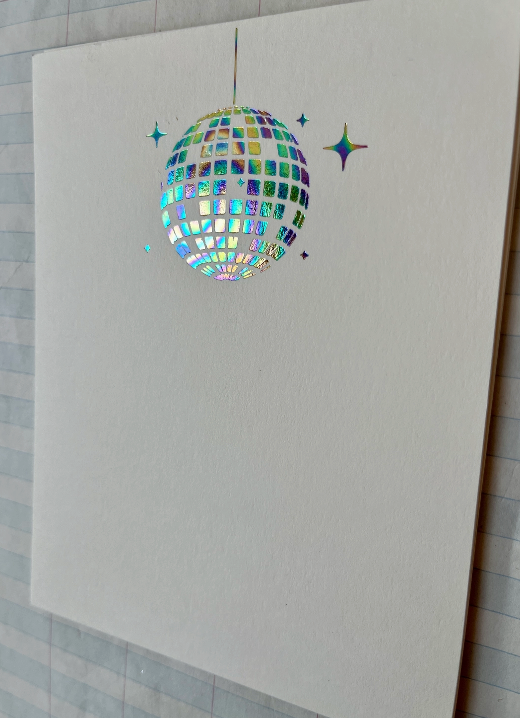 Disco Ball Foil Pressed Stationery