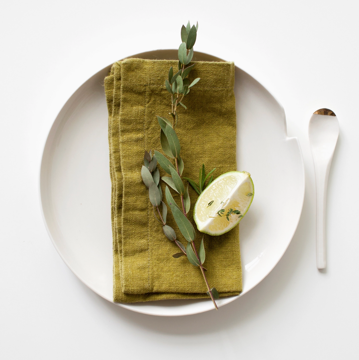 Moss Green Linen Napkins Set of 2